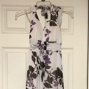 Size medium purple, brown, and white dress